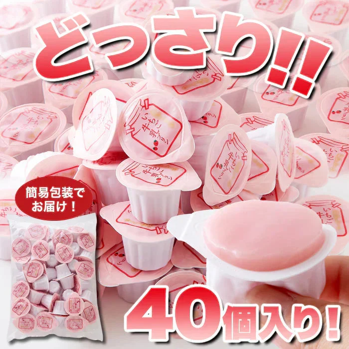 濃厚ミルクにいちごの酸味 ひとくちいちご牛乳プリン40個 牛乳 プリン いちご プレミアム