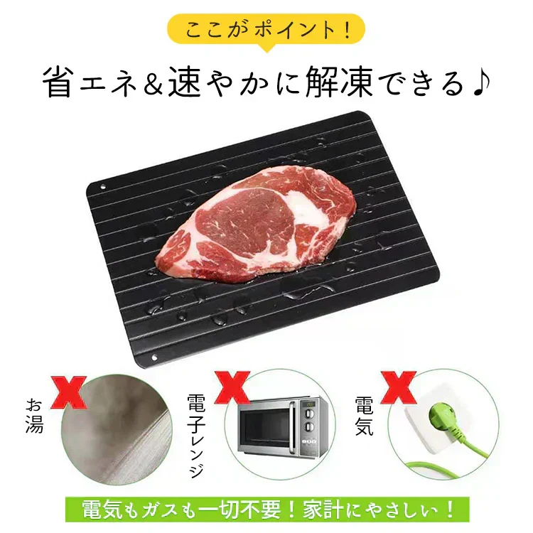 解凍プレート 「パールブルーSサイズ」 急速解凍 解凍用プレート 解凍板 解凍 解凍皿 肉 魚 冷凍食品 エコ 時短 時間短縮 便利グッズ 超薄型 キッチン 家庭用