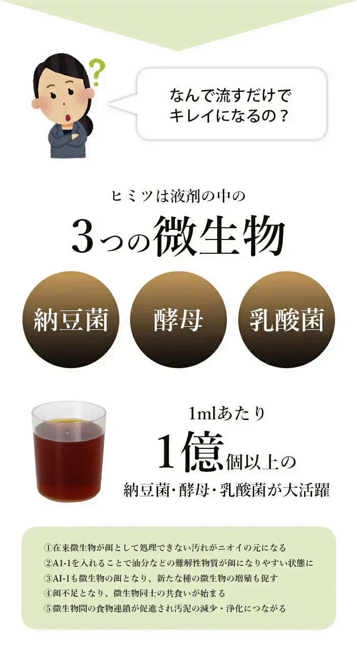 【ヌメリや悪臭を強力に解消】排水口 ヌメリ取り 洗剤 排水溝 排水管 パイプクリーナー パイプ洗浄剤 掃除 ニオイ 匂い対策 / えひめAI-1