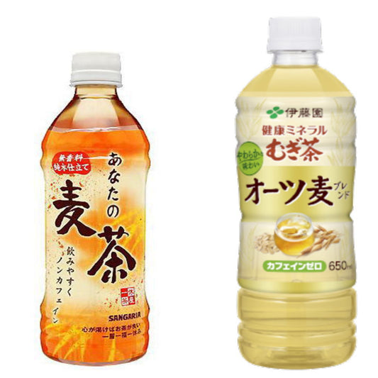 伊藤園 オーツ麦 健康ミネラル麦茶 650ml 12本とサンガリア あなたの麦茶 500ml 24本 熱中症対策に最適