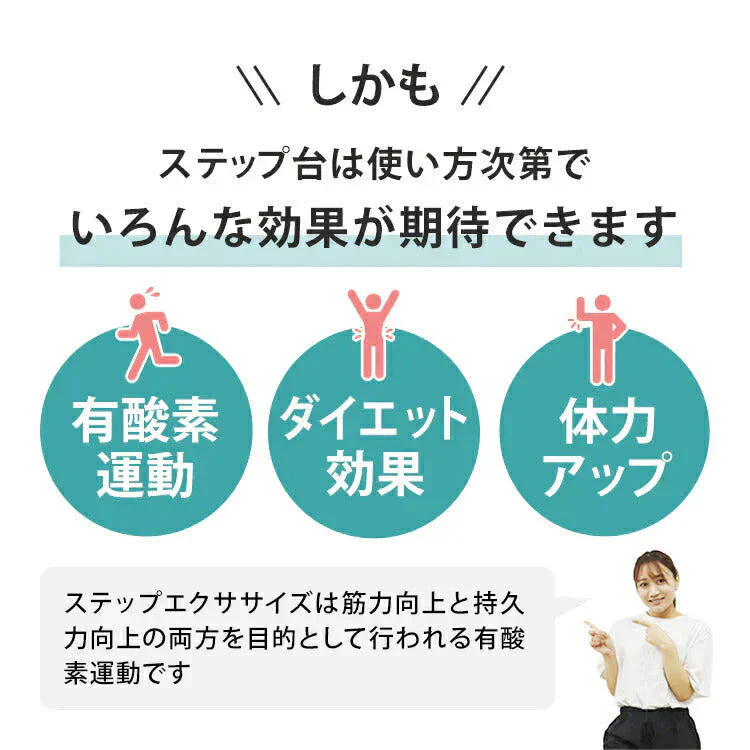 【ブラウン】ステップ台 踏み台昇降 エクササイズ トレーニング 高さ調整 2段 耐荷重100kg 踏み台 昇降台 高さ調節 エアロビクスステップ エアロビクス スローステップ ステッパー 昇降運動 ダイエット 筋トレ ステッパー 有酸素運動 健康器具