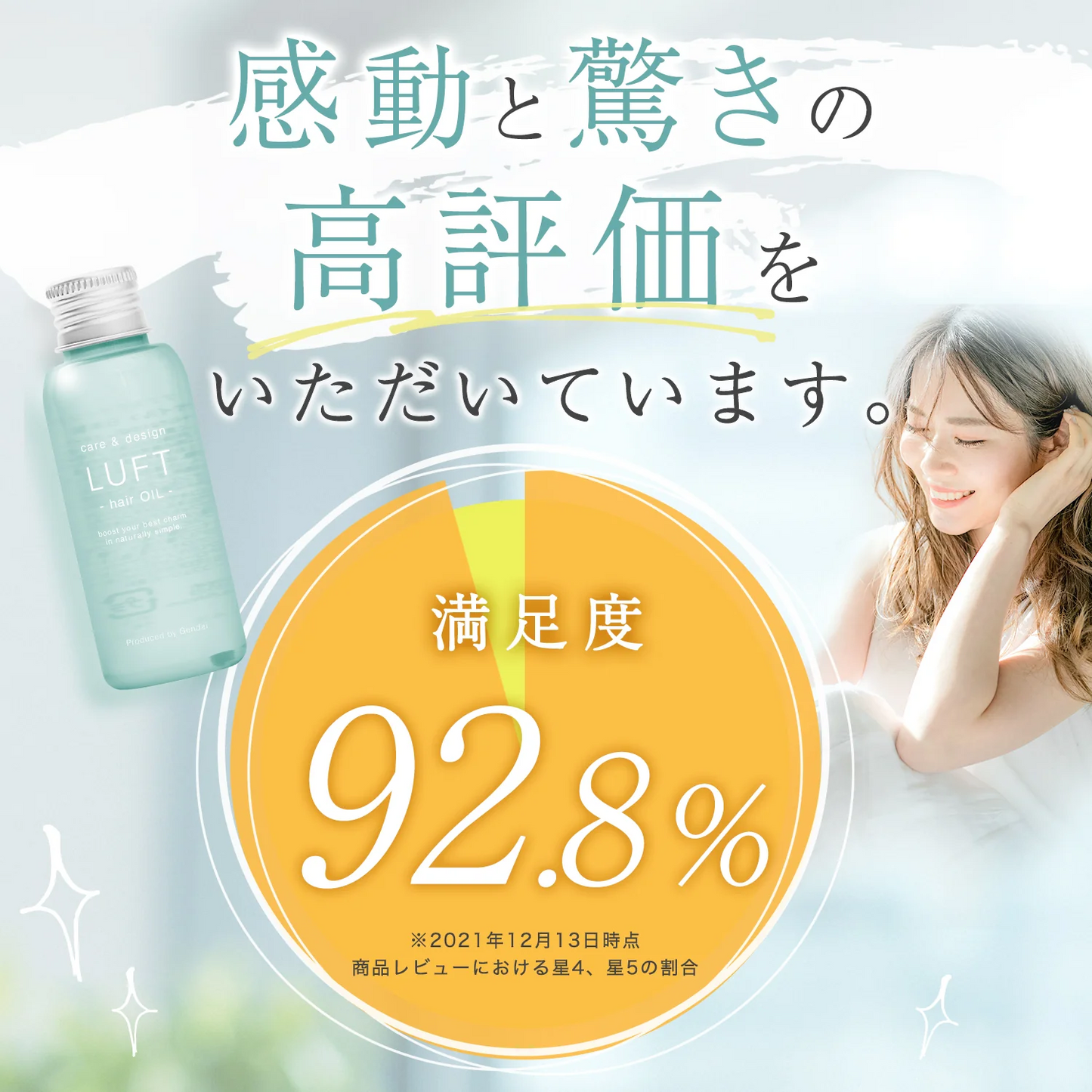 LUFT（ルフト）ヘアオイル 洗い流さない トリートメント 旅行や持ち歩きに便利なミニサイズ50mL ヘアケア オイル サラサラ仕上げ べたつかない ヘアトリートメント【メンズや初めての方に試しやすいサイズ】【送料無料】