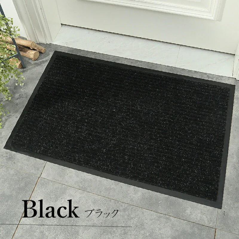 【ブラック 80×120cm】玄関マット 屋外 室内 おしゃれ 北欧 泥落とし 洗える かわいい 風水 大判 40×60cm 50×80cm 60×90cm 80×120cm 120×150cm 無地 滑り止め 業務用 丸洗い 水洗い ドアマット 店舗 飲食店 オフィス 事務所