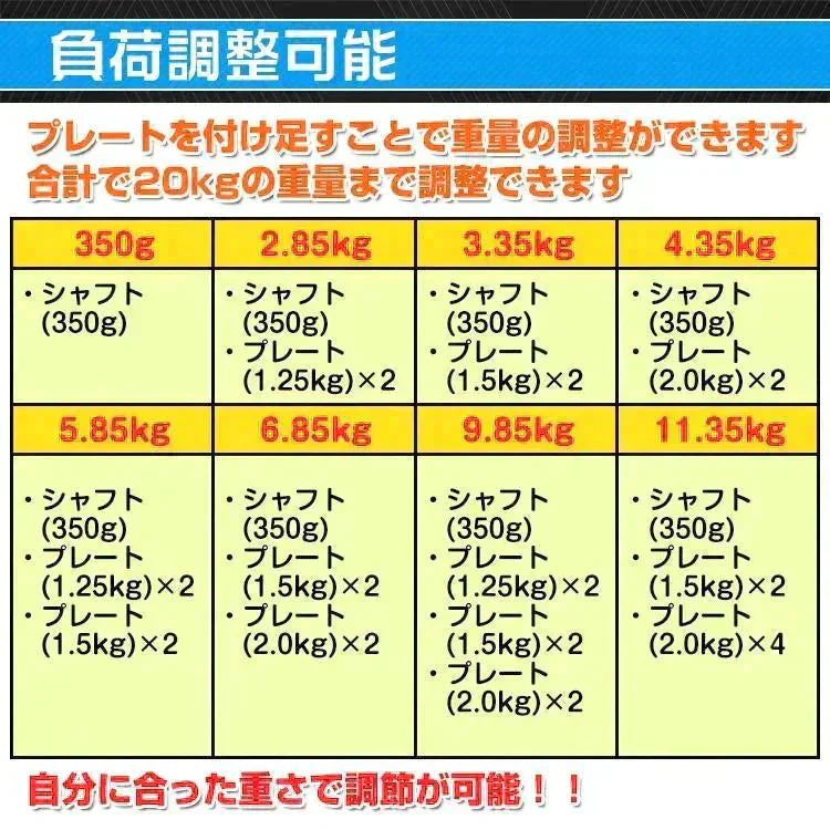 ダンベル 「ブラック20kg」 バーベル 可変式 ダンベルセット 重量 重さ 調節 ロック 腕 筋力 ウェイト トレーニング 鉄アレイ シャフト 連結 運動不足 ジム 自宅 運動