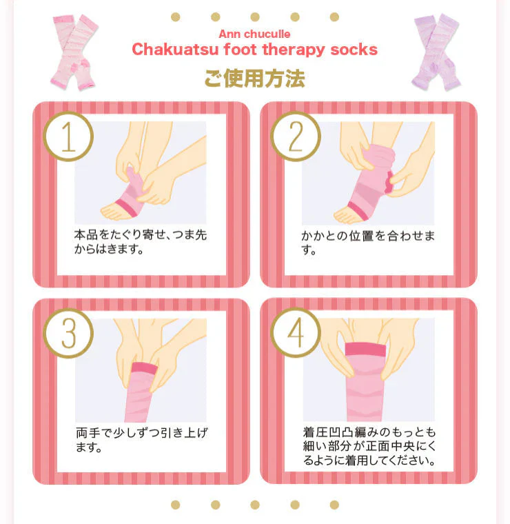 (ピンク)Ann chuculle アンチュチュール 着圧フットセラピーソックス しっかり着圧で翌朝美脚 履くだけスラッと美脚 むくみ解消 ダイエット・美肌・美白効果 P04Jul15