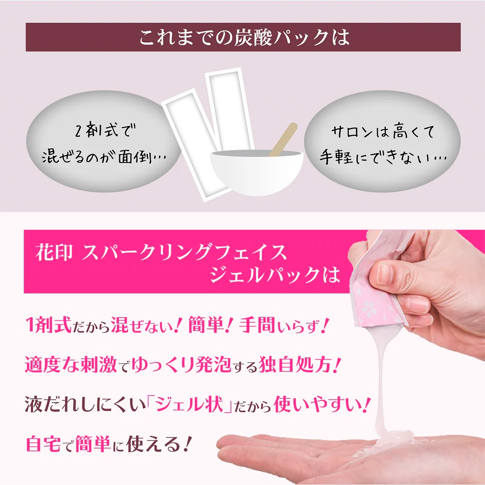 花印スパークリングフェイスジェルパック 6包入 ジェルパック 炭酸パック