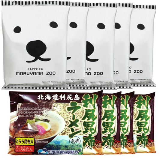 ★9月から値上げ★北海道ラーメン　ＴＶで人気の塩味２品　セット円山白クマ塩ラーメンＶＳ利尻昆布ラーメン塩味各５個計１０個