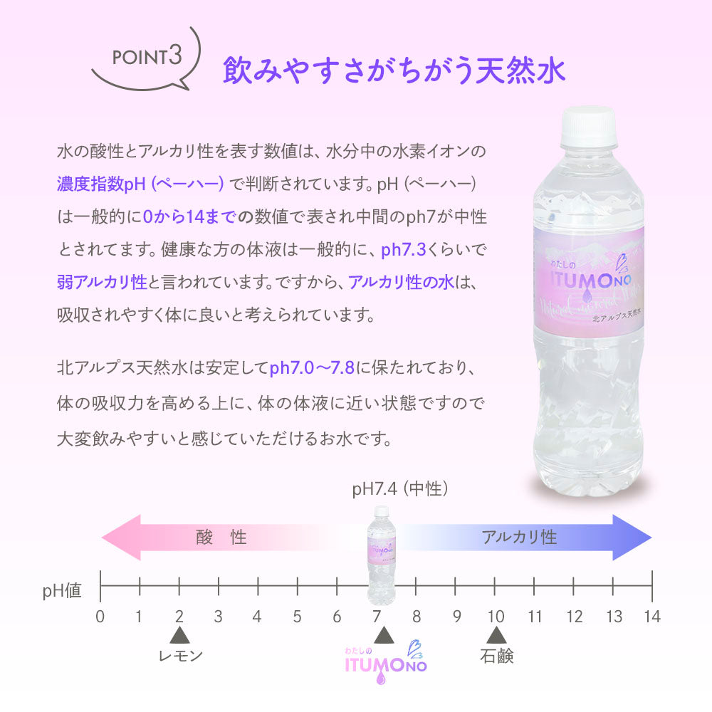水 500ml 24本 ミネラルウォーター 天然水 北アルプス天然水 軟水 飛騨高山 まとめ買い ケース買い 国産