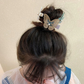 (パープル)パール 蝶々クリップ 2WAY ヘアアクセサリー ヘアアレンジ 髪飾り ウェディング 結婚式 二次会