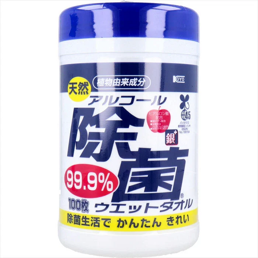 コーヨー化成 天然 アルコール除菌ウェットタオル 厚手 ボトル本体 100枚入り X6本
