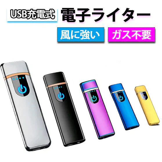 ブルー電子ライター USB充電式 プラズマ 電気 usb ライター 小型 充電式 ガス?オイル不要 防風 軽量 薄型 プレゼント w107D(タイプD)ブルー