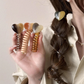 (A04キャメル)プリングヘアゴム くるくる ヘアアクセサリー ハート オシャレ 髪飾り ヘアゴム コイルポニー ワイヤーポニー まとめ髪 プチプラ