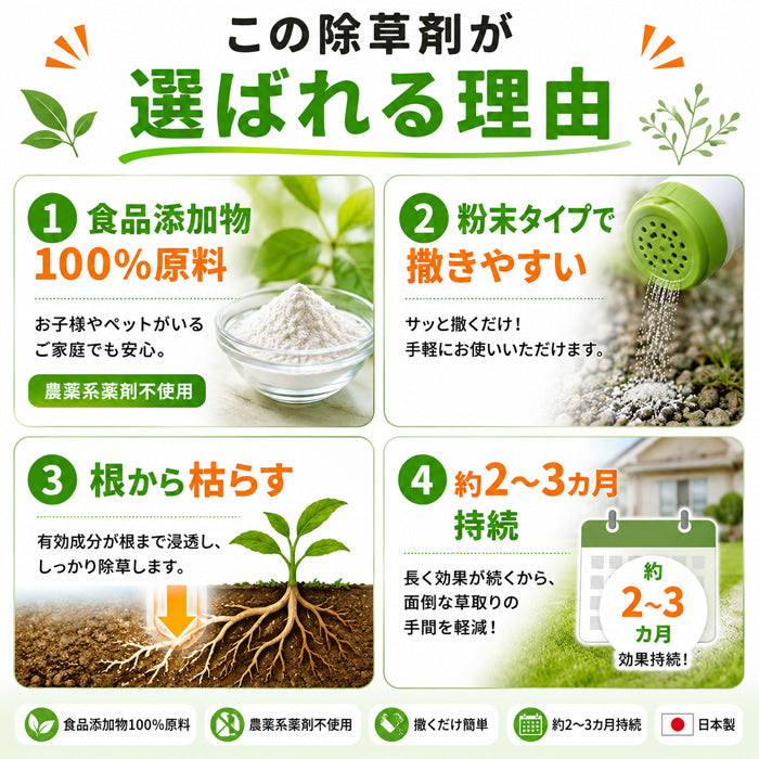 2個セット 除草剤 強力 業務用 1kg 粉末 顆粒 ネコソギ 根枯らし剤 安全 最強 速効 芝生 ゴルフ場 駐車場 お墓 墓参り ペット 雑草対策 / 根こそぎ 枯れ～る～