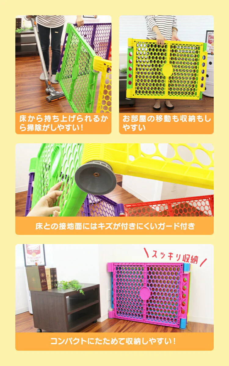 【グレー×ホワイト】ベビーサークル 折りたたみ ベビーガード 6枚セット ベビーフェンス キッズサークル ペットケージ カラフル おしゃれ ベビー サークル 赤ちゃん ベビー フェンス ゲート 柵 置くだけ 子供 こども