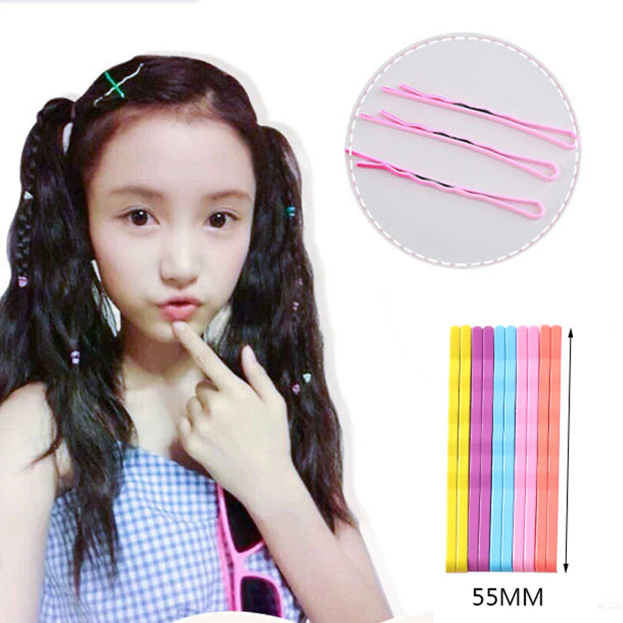 (ピンク)ヘアピン 50本セット カラーピン 前髪 ヘアアクセサリー定番 髪留め かわいい オフィススタイル デイリー