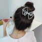 (B金具)ヘアピン ヘアゴム 結び  リボン パールビーズヘアピン パッチン留め かわいい ヘアアクセサリー ホワイト 子ども おしゃれ
