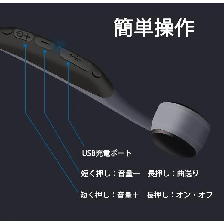 Bluetooth5.0 骨伝導イヤホン ヘッドホン スポーツ 高音質 超軽量 bluetooth ヘッドセット ワイヤレス イヤホン ハンズフリー通話 ノイズキャンセル 音楽 w052A(ホワイト)