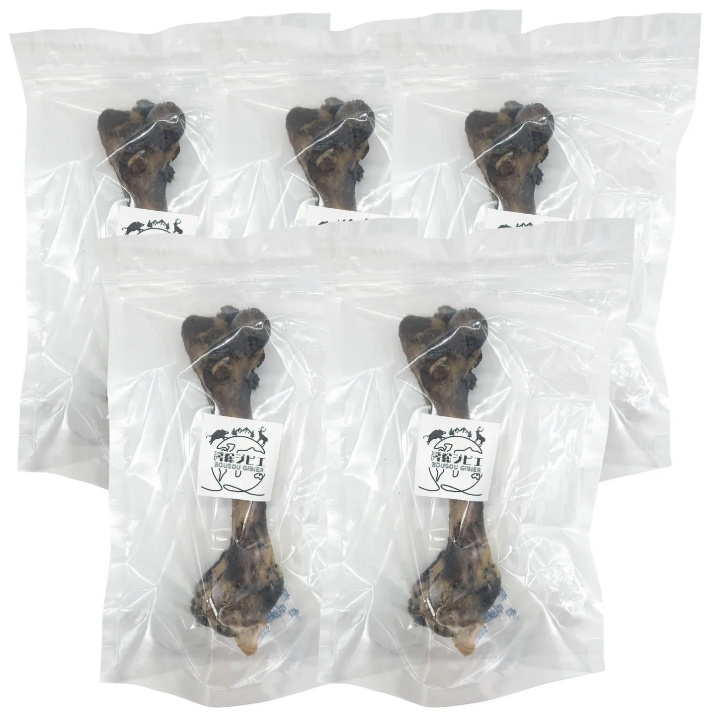 房総ジビエ猪ゲンコツジャーキー　特大5本　個包装密閉チャック袋入り