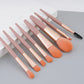 メイクブラシ 8本セット オレンジベージュ色 化粧ブラシ ファンデーション コンシーラー フェイスパウダー チーク リップ アイシャドウチップ 眉毛 ブラシ