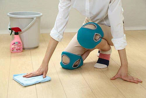 やわらか膝パッド（２枚１組）[ 膝パッド ２枚１組 大人用 膝サポーター プロテクター 膝当て ガーデニング 園芸 雑巾がけ 農作業 ニーパッド メンズ レディース ユニセックス 男女兼用 膝 守る 柔らかい ひざ ヒザ ブルー 青 ]