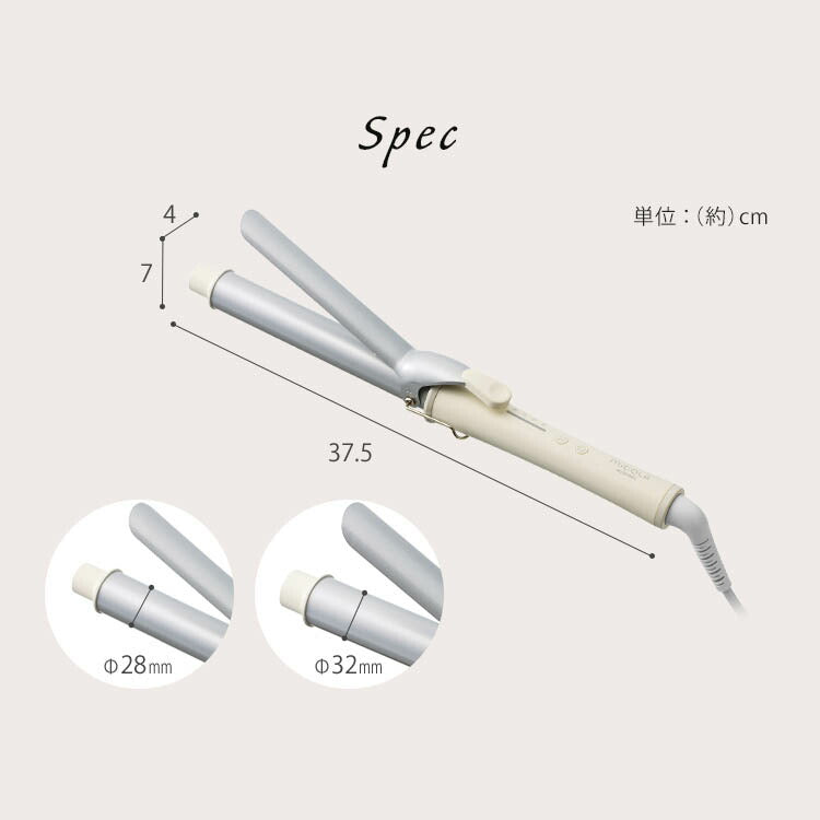 【カートアップNG】【直径28mm オフホワイト】ヘアアイロン カール カールアイロン 28mm 32mmコテ アイロン カール カールアイロン ミコラ 軽量 コンパクト 180℃ 海外対応 ヘアケア オフホワイト プレゼント ギフト MiCOLA アイリスオーヤマ HIR-MC101-W/102-W