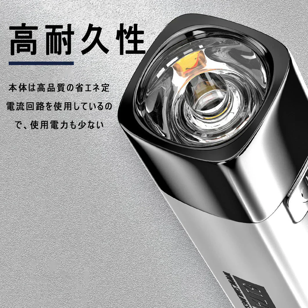 懐中電灯 小型 軍用 超高輝度  ledライト USB充電式 18650リチウム ハンディライト ミニ 軽量 明るい SOS点滅 防水 防災 地震 停電対策 携帯に充電が可能ですw132B(ブラック)