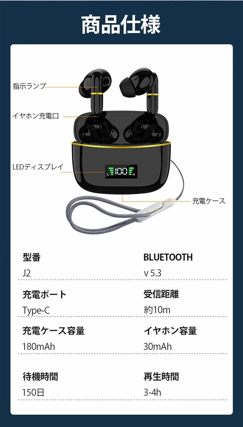 Bluetooth5.3 ワイヤレスイヤホン 長時間航続 Hi-Fi高音質ブルートゥースヘッドホン ヘッドセット 瞬間接続 タッチ操作 HiFi高音質 両耳通話 自動ペア 残電表示 s094A(ホワイト)