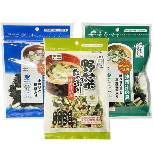 乾燥野菜 味噌汁の具 3袋セット [野菜たっぷり味噌汁の具][ほうれん草と高野豆腐入り][ふのりと焼麩入り]