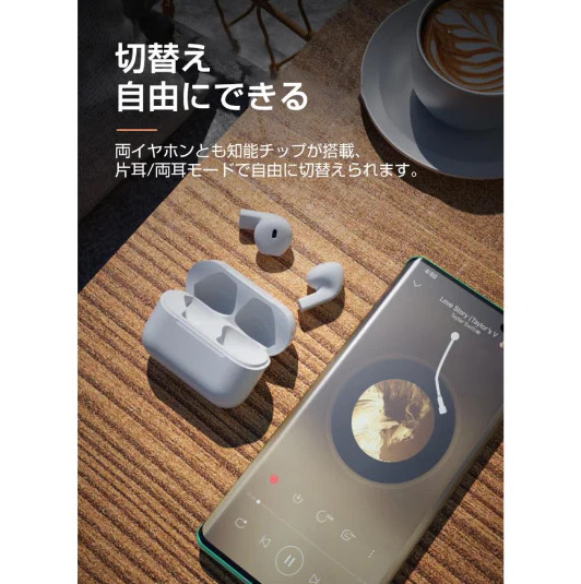 ワイヤレスイヤホン Bluetooth 5.2 ワイヤレスヘッドセット ブルートゥースイヤホン Hi-Fi高音質 ステレオサウンド インナーイヤー型 マイク内蔵 タッチ制御