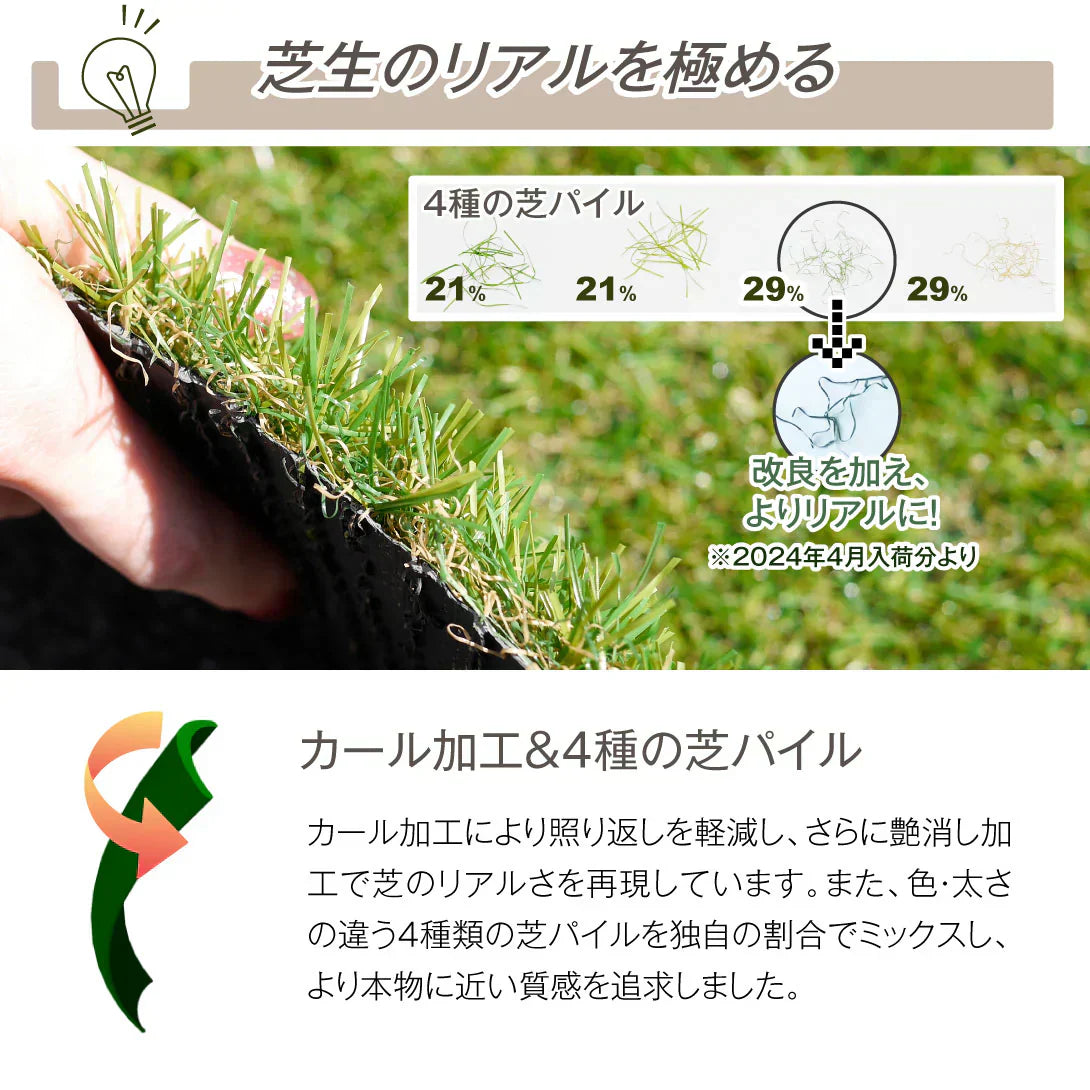 人工芝ロール 1×10m　１巻　 U字固定 ピン 付属