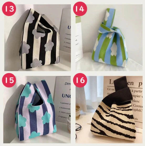 【3】【同柄2個セット】【予約商品・発送時期は商品説明に記載】ニット バッグ ニットバッグ 同柄 2個セット マルシェバッグ ニット トートバッグ 縦型 クロシェ編み かぎ針 ハンドバッグ マルシェ 韓国 ミニバッグ ミニバッグ 送料無料 ギフト プレゼント