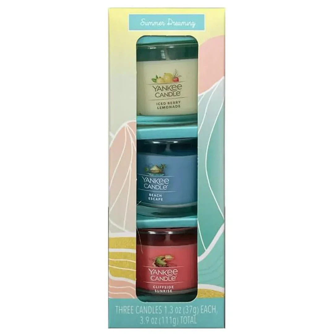 YANKEE CANDLE (ヤンキーキャンドル) シグネチャータンブラーミニ３個セット サマードリーミング(アイスドベリーレモネード/ビーチエスケープ/クリフサイドサンライズ)カメヤマキャンドル