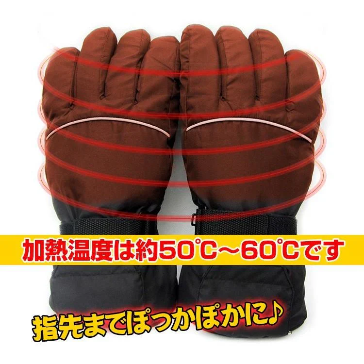 電熱 手袋 メンズ レディース ヒーター グローブ 防寒 発熱 バイク 自転車 アウトドア 裏起毛