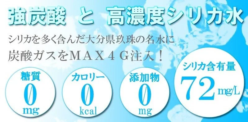 シリカ強炭酸水500ml×48本　大分県玖珠町採水 刺激強めの強炭酸！※エコボトル ラベルなし