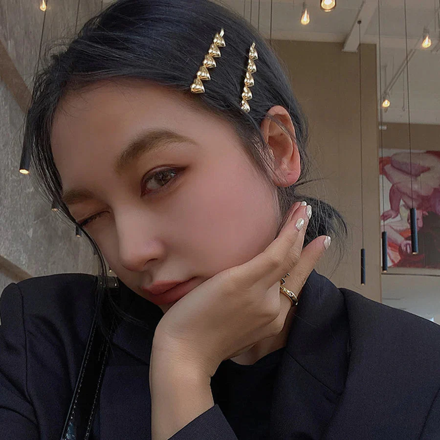 (C01)ヘアピン 1点入り ヘア留め ヘアアクセサリー クロスヘアピン 前髪 かわいい ゴールド オシャレ 髪飾り 上品 パーティー飾り