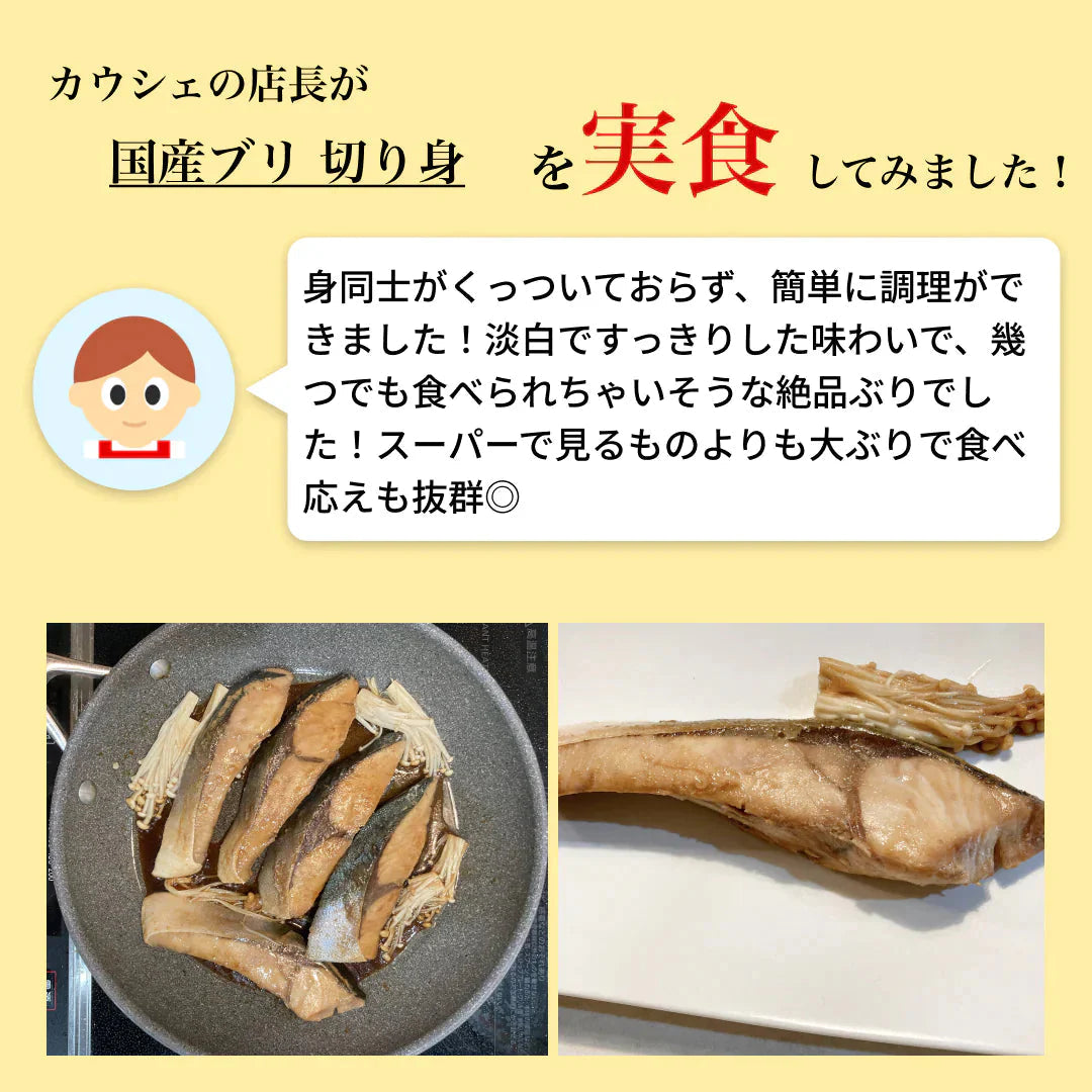 【無塩・無添加】国産ブリ 切り身 鰤 1050g (70g×5切れ×3パック)/冷凍クール便