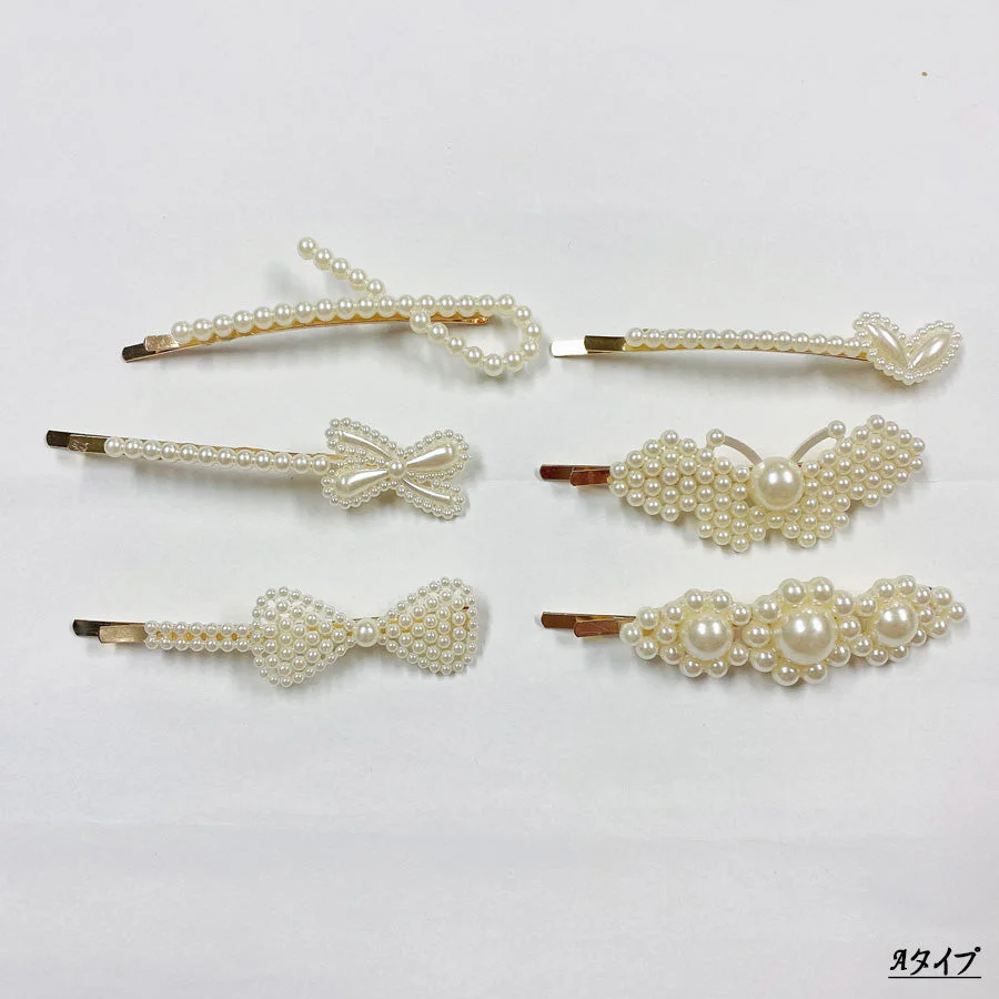 (ミックス)ヘアピン 6本セット パール ヘアクリップ スリーピン パールヘアピン ヘアアクセサリー 前髪 髪留め