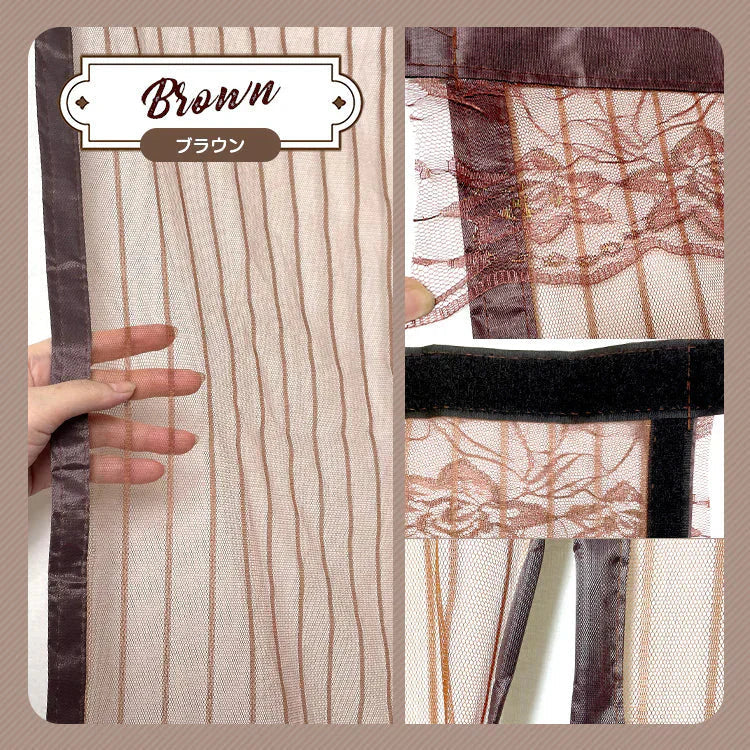 網戸カーテン 「ブラウン」 マグネット式 磁石 玄関カーテン 玄関網戸 勝手口用 出入り 通風 蚊 虫除け シャットアウト 部屋 リビング エコ 夏 作業 猛暑 簡単設置