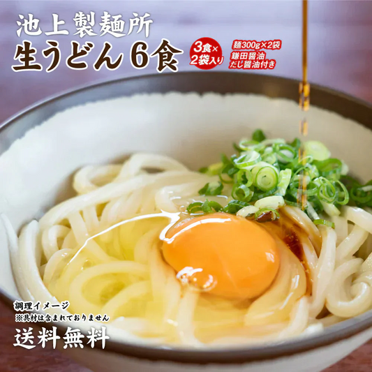 送料無料 池上製麺所特製 釜玉うどん 6食 讃岐うどん ご当地グルメ 食品 産直 おすすめ 食品 お取寄せ 香川