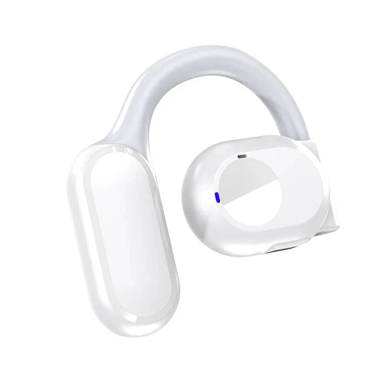 ワイヤレスイヤホン Bluetooth 5.3 ブルートゥースヘッドホン ヘッドセット 軽量 高音質 耳を塞がないイヤホン 防水 防汗 右耳 s072B(ホワイト)