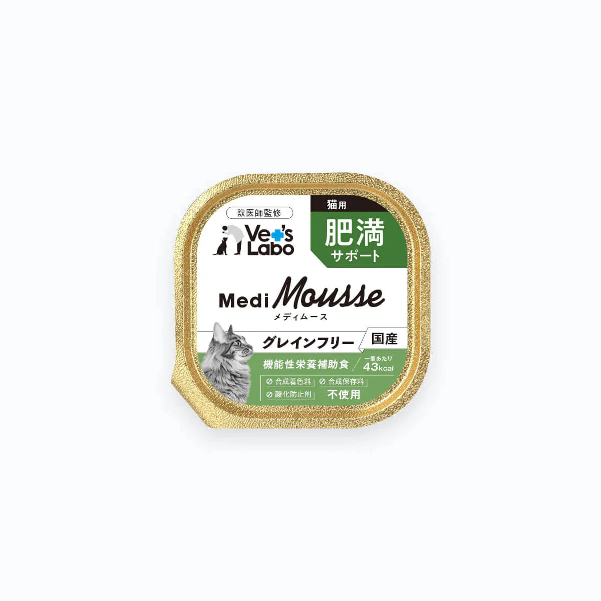 メディムース 猫用肥満サポート 6個セット ジャパンペットコミュニケーションズ キャットフード ムース状 グレインフリー 日本製 シニア猫【メール便送料無料】