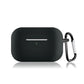 AirPodsPro対応ケース 紫 シリコン AirPods Pro Case カバー カラビナ付き エアーポッズプロケース 防塵 耐衝撃 air pods proケース ソフトケース フック付き