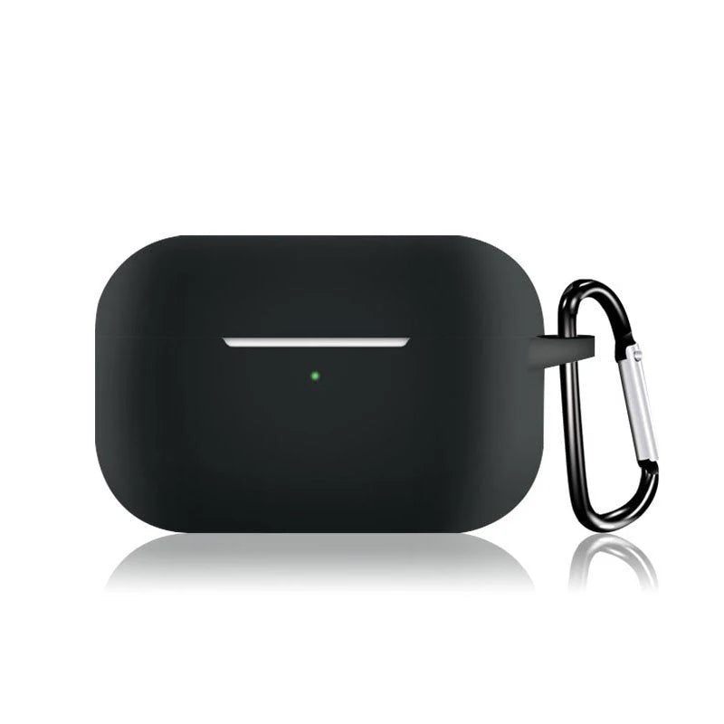 AirPodsPro対応ケース 紫 シリコン AirPods Pro Case カバー カラビナ付き エアーポッズプロケース 防塵 耐衝撃 air pods proケース ソフトケース フック付き