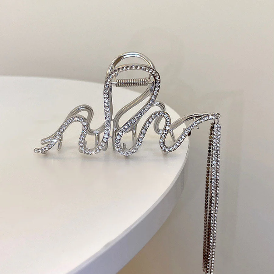 (ゴールド)キラキラヘアクリップ 大きめ バンスクリップ ヘアアクセサリー オシャレ 髪飾り 上品 パーティー飾り