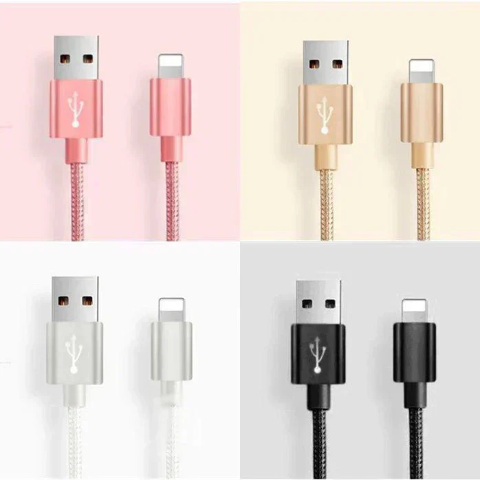 【1m 5本 ローズゴールド】iPhone充電ケーブル ライトニングケーブル 1m 5本 lightning  急速充電ケーブル データ転送ケーブル USBケーブル iPad用 iPhone用 安心 スマホ合金ケーブル