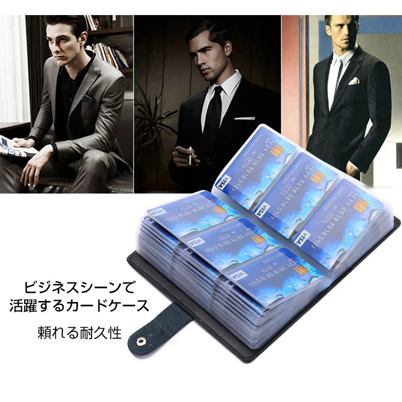 カードケース ローズピンク メンズ レディース 大容量 名刺入れ クレカ 102枚収納 本革 牛革 高級 カードホルダー カード収納 カードバッグ 手帳型 黒 ピンク