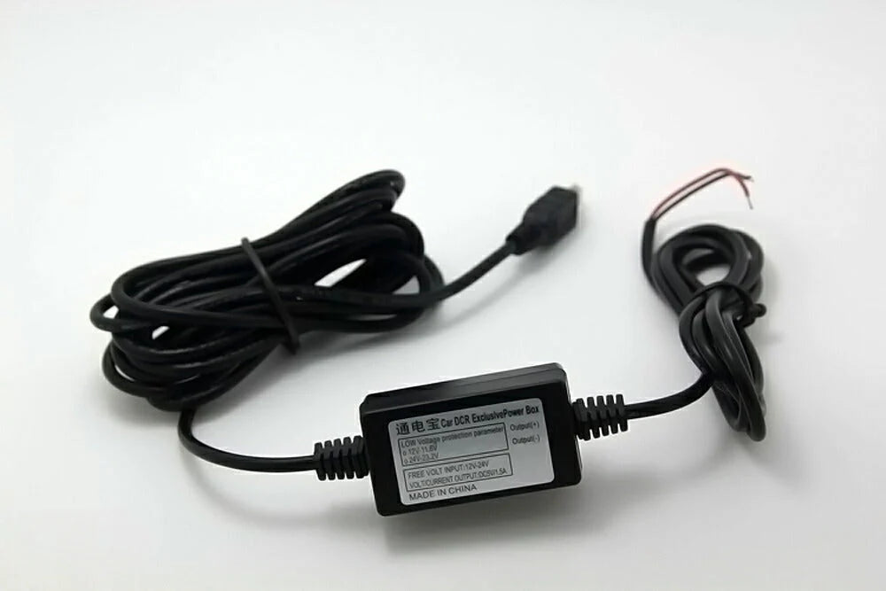 ドライブレコーダー 常時電源ケーブル MiniUSB ミニUSB端子 自動車 降圧ケーブル 3.5ｍ ドラレコ用電源ケーブル 8V 12V 24V対応 駐車監視用 3.5メートル 乗用車