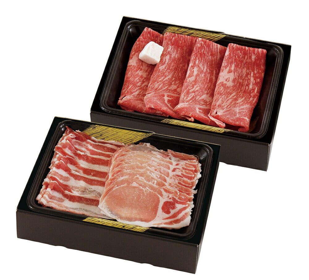 宮崎県産黒毛和牛すきやき肉とおいも豚しゃぶしゃぶ肉 RC-492【お届け不可地域：沖縄・離島】