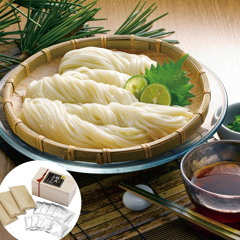 秋田稲庭うどん（比内地鶏つゆ付／木箱入） RB-377【お届け不可地域：沖縄・離島】