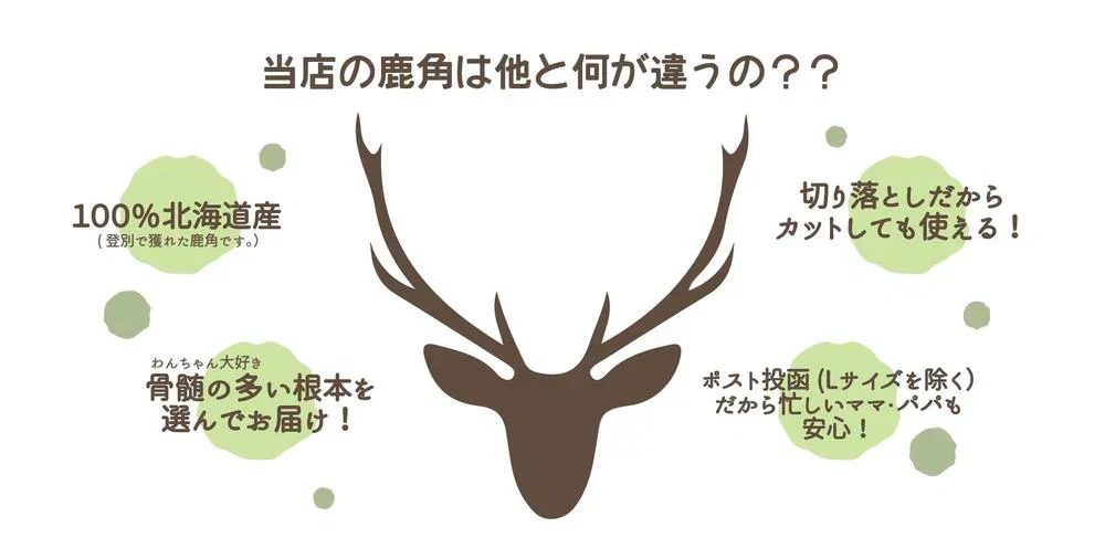【送料無料】鹿角　Lサイズ　1本　ペット　歯石　口臭　ストレス解消　おもちゃ　お留守番　しか　ツノ